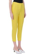 Pantalone capri donna estivo elegante vestibilità slim fit con tasca america e spacchi sul fondo made in italy