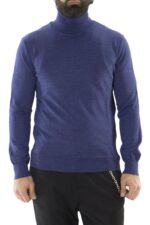 Maglia uomo collo alto misto merinos tinta unita elastico sul fondo e polsi invernale casual regular fit elasticizzato