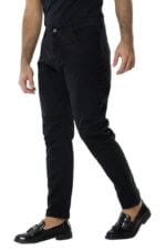 Pantalone uomo slim fit 5 tasche nero verde elastico invernale casual made in italy cotone 42 44 46 48 50 52 con bottoni